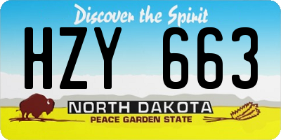 ND license plate HZY663