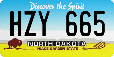 ND license plate HZY665