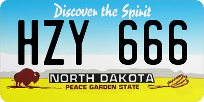 ND license plate HZY666