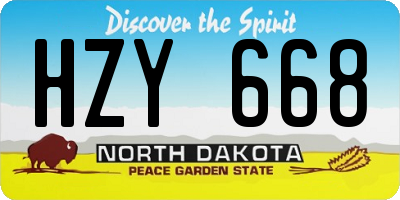 ND license plate HZY668