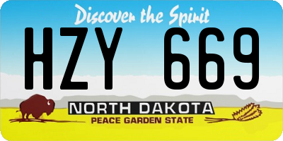 ND license plate HZY669
