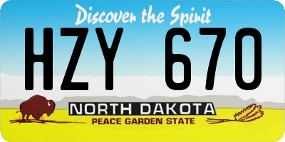 ND license plate HZY670