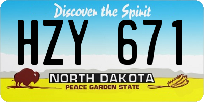 ND license plate HZY671
