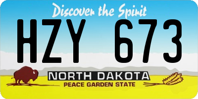 ND license plate HZY673