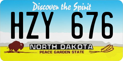 ND license plate HZY676