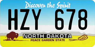 ND license plate HZY678