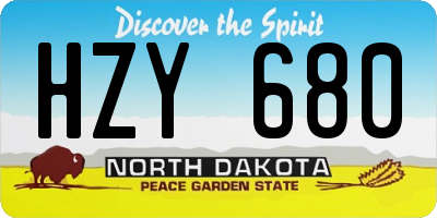 ND license plate HZY680
