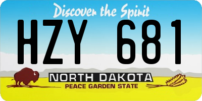 ND license plate HZY681