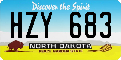 ND license plate HZY683