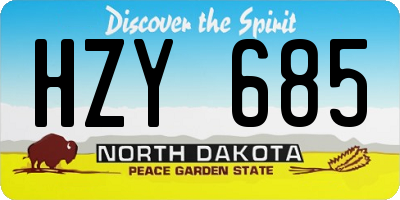 ND license plate HZY685