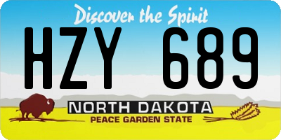 ND license plate HZY689