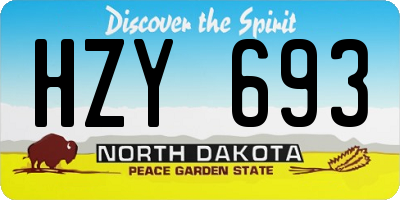 ND license plate HZY693