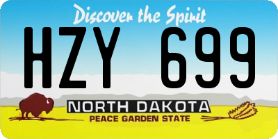 ND license plate HZY699