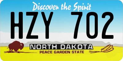 ND license plate HZY702