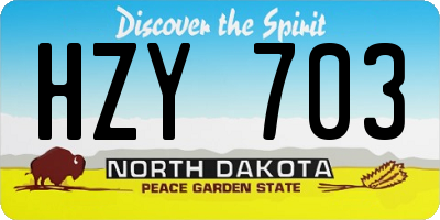 ND license plate HZY703