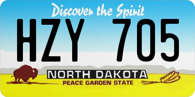 ND license plate HZY705
