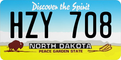 ND license plate HZY708