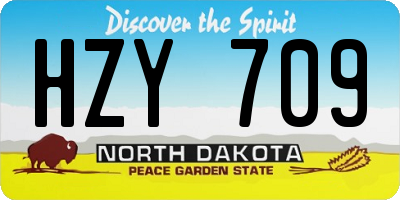 ND license plate HZY709