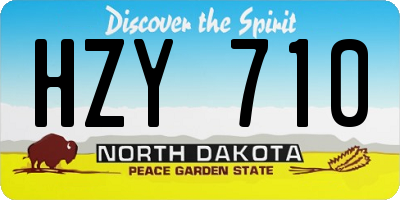 ND license plate HZY710