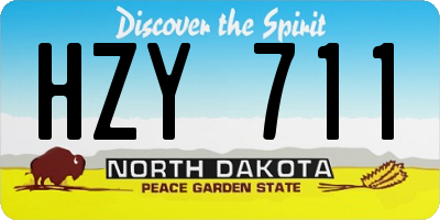 ND license plate HZY711