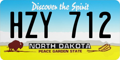 ND license plate HZY712