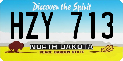 ND license plate HZY713