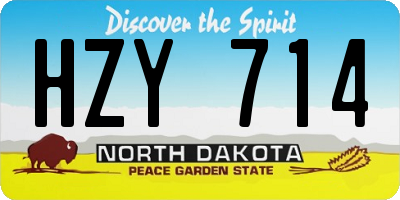 ND license plate HZY714