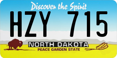 ND license plate HZY715