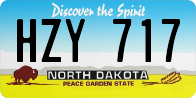 ND license plate HZY717