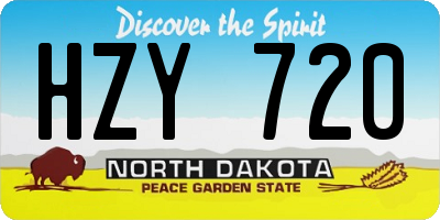 ND license plate HZY720