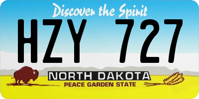 ND license plate HZY727