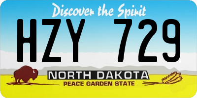 ND license plate HZY729