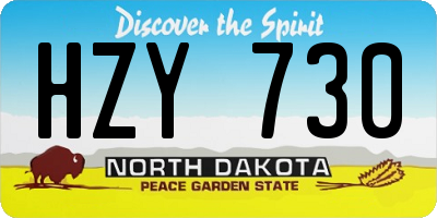 ND license plate HZY730