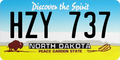 ND license plate HZY737