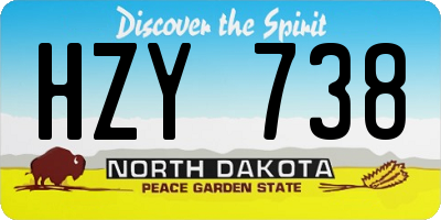 ND license plate HZY738