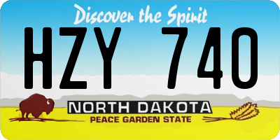 ND license plate HZY740