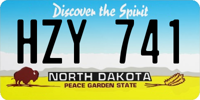 ND license plate HZY741