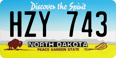 ND license plate HZY743