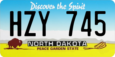 ND license plate HZY745