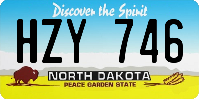 ND license plate HZY746