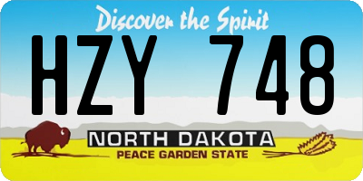 ND license plate HZY748