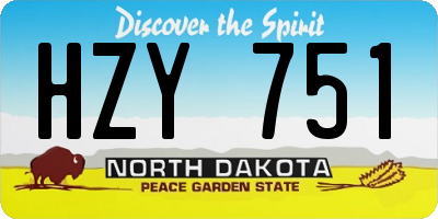 ND license plate HZY751