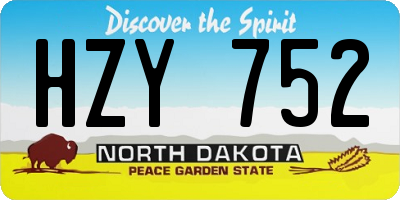 ND license plate HZY752