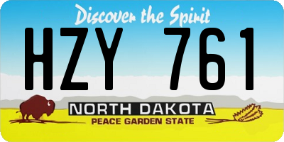 ND license plate HZY761