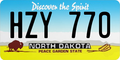 ND license plate HZY770