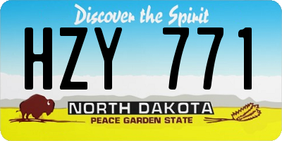 ND license plate HZY771