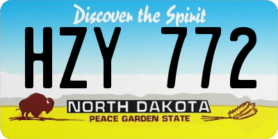 ND license plate HZY772