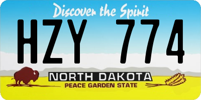 ND license plate HZY774
