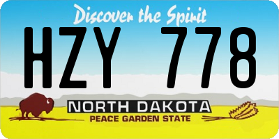 ND license plate HZY778