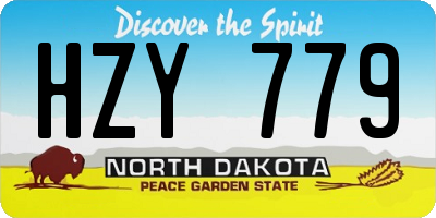 ND license plate HZY779